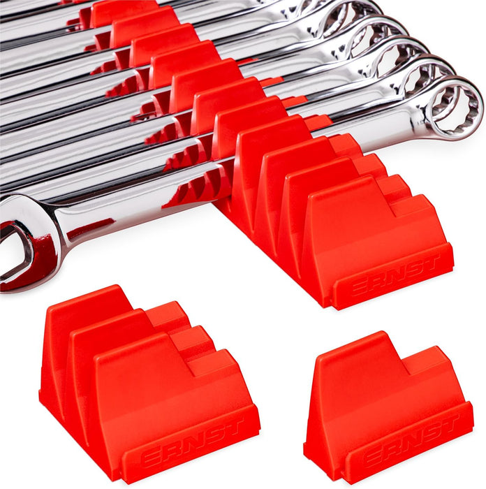 Ernst Manufacturing Wrench Pro Wrench Storage for 20 Wrenches with Anti-Slip Cleats - Red - Made in the USA