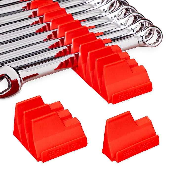Ernst Manufacturing Wrench Pro Wrench Storage for 20 Wrenches with Anti-Slip Cleats - Red - Made in the USA