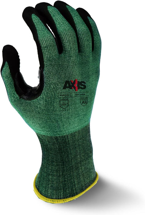 Radians RWG538 Axis Cut Protection Foam Nitrile Coated Glove with Dotted Palm, Cut Protection Level A2, Large (Pack of 1)