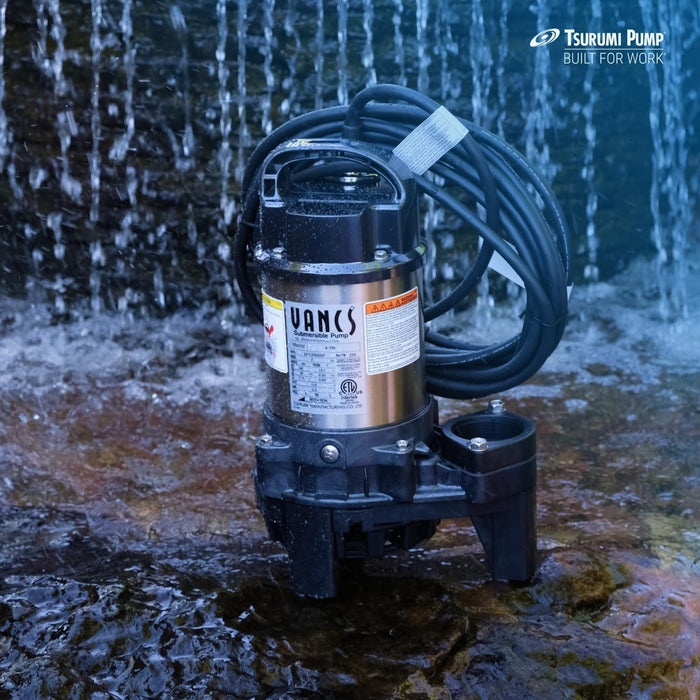 Tsurumi Pump 4-PN Submersible Pond Pump/Waterfall Pump, 1/2 HP, 115V, 2 in Discharge, Ideal Water Feature Pump for Ponds, Fountains, Waterfalls, 80 GPM / 4800GPH