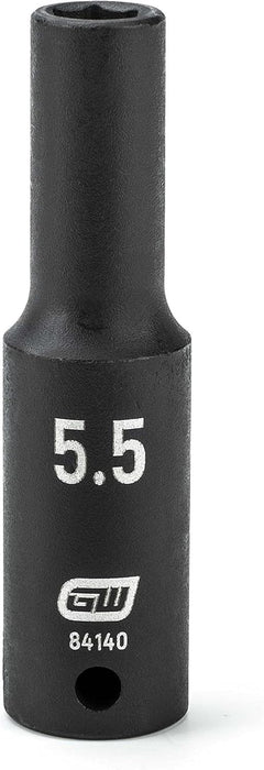 GEARWRENCH 1/4" Drive 6 Point Deep Impact Metric Socket 5.5mm - 84140