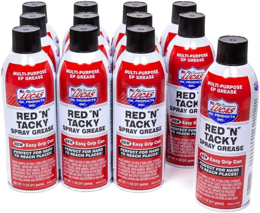 Lucas Oil 10025 Red N Tacky Aerosol Spray, 11 Ounce (Pack of 4)