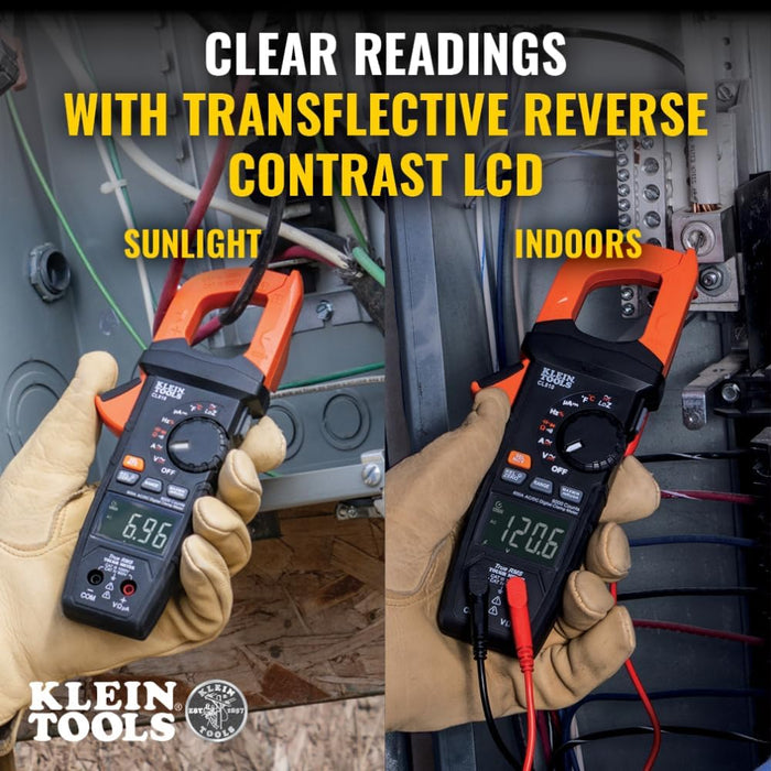 Klein Tools CL810 600A AC/DC Auto-Ranging Digital Pro Clamp Meter with Worklight