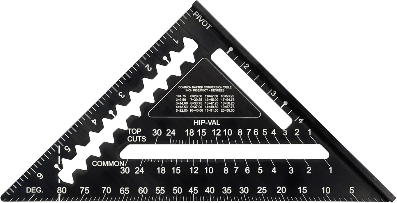 Johnson Level & Tool 1904-0700 Johnny Square Professional Easy-Read Aluminum Rafter Square, 7"