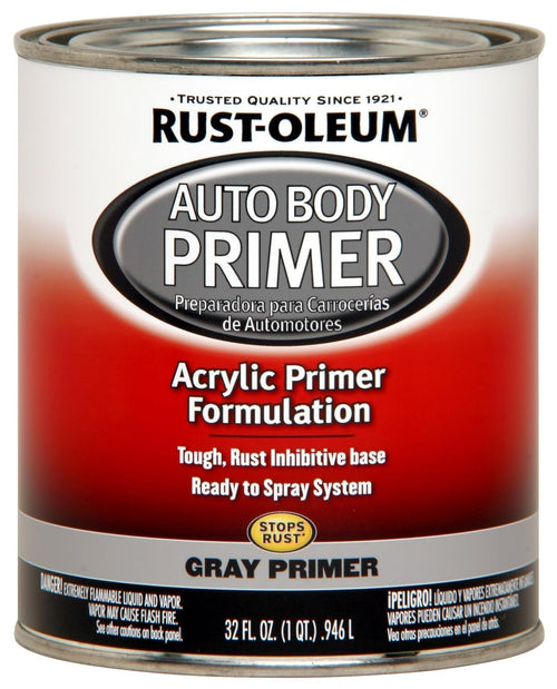 Rust-Oleum Automotive Premixed Auto Body Paint, Quart, Gray Primer, 32 Fl Oz (Pack of 1)