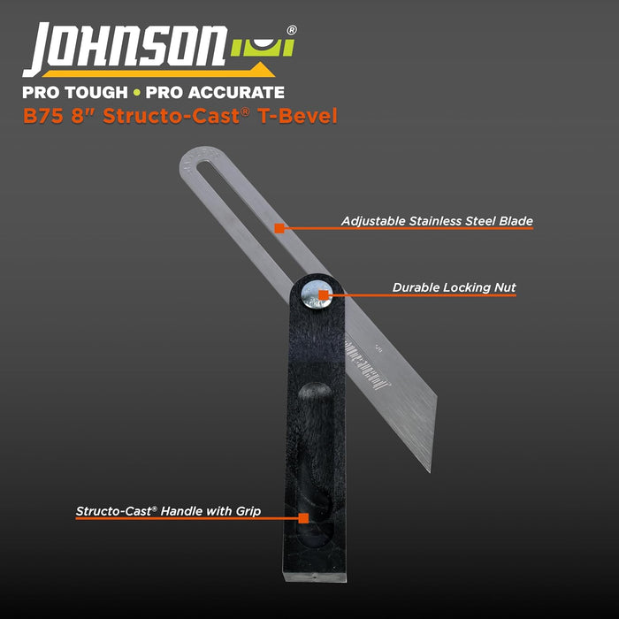 Johnson B75 T-Bevel – Structo-Cast Handle, 9", Silver