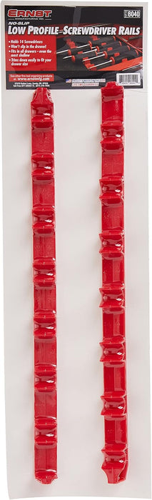 Ernst Manufacturing 6040 No-Slip Low-Profile Screwdriver Rail Set, 14 Tool, Red
