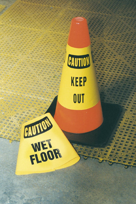 Accuform Signs FBC912E Vinyl Traffic Cone Cuff Sleeve, "Caution Side Walk Closed"