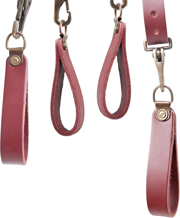 Custom Leathercraft 21522 Padded Yoke Leather Suspenders, Brown