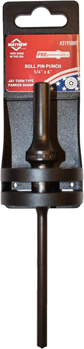 Mayhew Tools 31950HT Pneumatic Roll Pin Punch, 1/4" x 6" Hang Tag, Black Oxide Finish