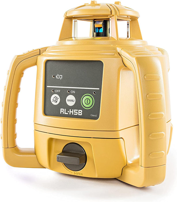 Topcon RL-H5B Self Leveling Horizontal Rotary Laser with Field Book, LS-80 Receiver, Detector Holder & Case, IP66 Rating for Drop, Dust, and Water Resistance, 1300ft (400m) Construction Laser Level