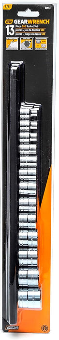 GEARWRENCH 13 Pc. 3/8" Drive 6 Pt. Standard Socket Set, SAE - 80553 3/8 inch 13 piece SAE