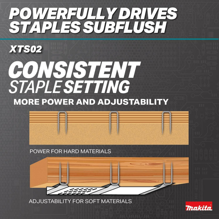 Makita XTS02Z 18V LXT Lithium-Ion Brushless Cordless 1/4" Narrow Crown Stapler, 18 Ga. (Tool Only)