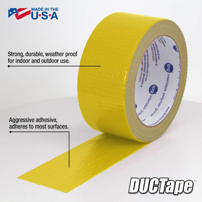 IPG (6720YEL) JobSite DUCTape, Colored Duct Tape, 1.88" x 20 yd, Yellow (Single Roll)