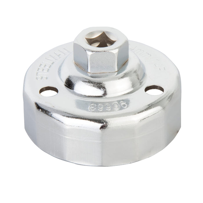 Steelman 96663 64mm x 14 Flute Oil Filter Cap Wrench, 3-8 inch Drive, Low-Profile Design for Confined Space