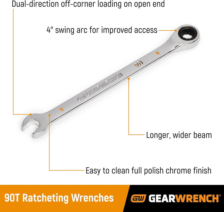 GEARWRENCH 20mm 4 Degree Swing Arch 12 Point Ratcheting Combination Wrench - 86920