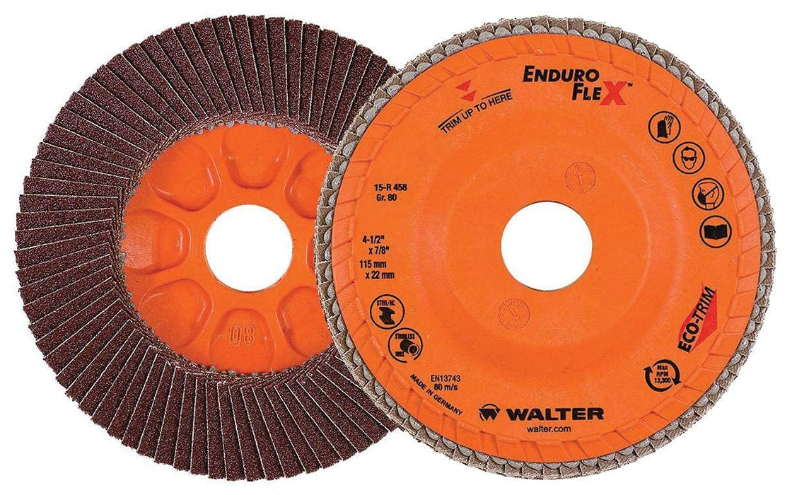 Walter (15R708) ENDURO-FLEX Abrasive Flap Disc - 80 Grit, 7 in. (Pack of 10)