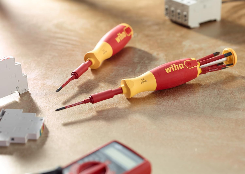 Wiha 28393 7 Piece Insulated SlimLine Ultra-Driver Blade Set Slotted, Phillips