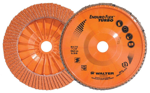 Walter Surface Technologies (06A502) Abrasive Flap Disc - 36/60 Grit, 5/8-11 Inches Threaded Hole, 12200 RPM (Pack of 10)