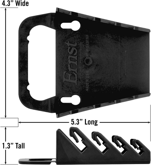 ERNST Gripper Wrench Organizer, 4 Tool, Black