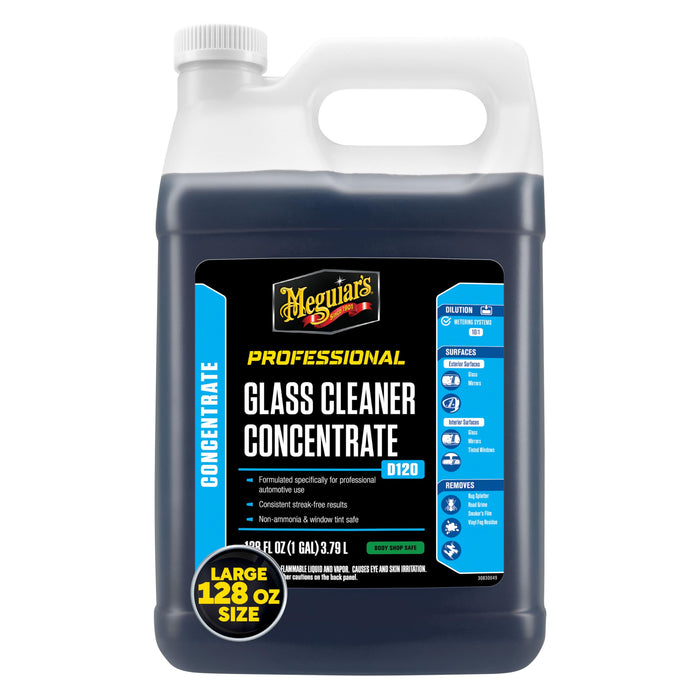 Meguiar's D12001 Professional Glass Cleaner Concentrate - Professional Strength Glass Cleaner for a Streak-Free Shine that's Residue-Free, 128 Oz, 1 Gallon