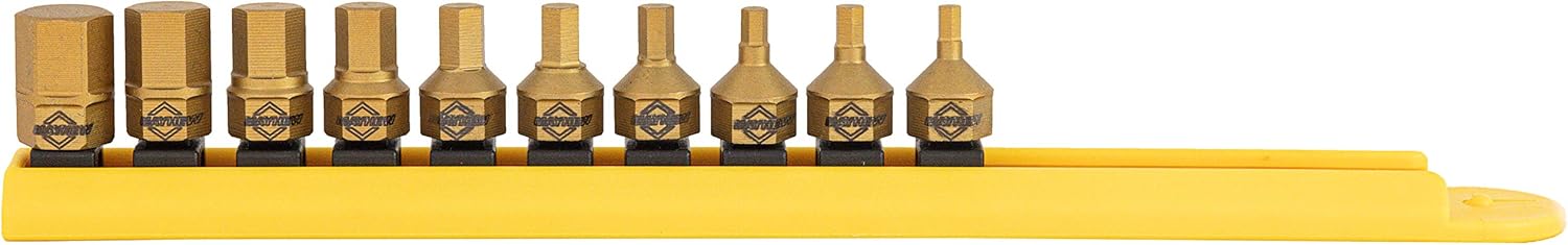 Mayhew Tools 16004 Titanium-Coated Low-Profile Dual Drive Set, SAE Hex, 10-Piece Titanium Coated 10-Piece SAE Hex