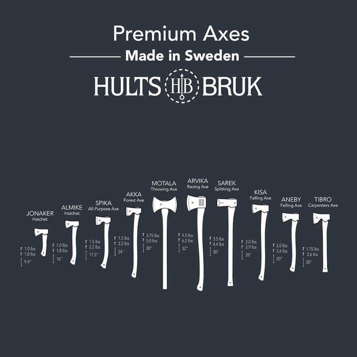 Hults Bruk 840722 Kisa Felling Axe, 2 lb Head, 26" Handle