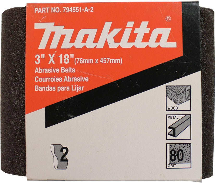 Makita 742313-A-2 3-Inch by 18-Inch Abrasive Belt #120, 2-Pack