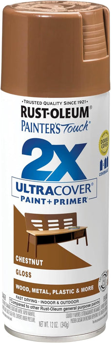 Rust-Oleum 249847 Painter's Touch 2X Ultra Cover Spray Paint, 12 oz, Gloss Chestnut (Pack of 1)