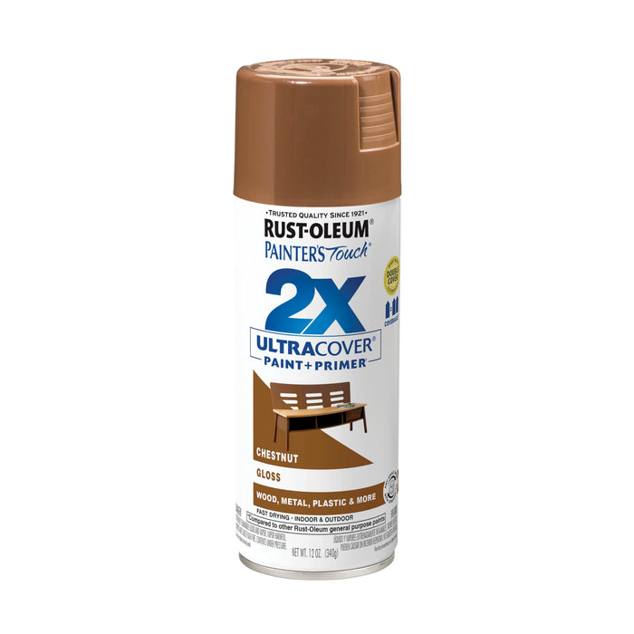 Rust-Oleum 249847 Painter's Touch 2X Ultra Cover Spray Paint, 12 oz, Gloss Chestnut (Pack of 1)