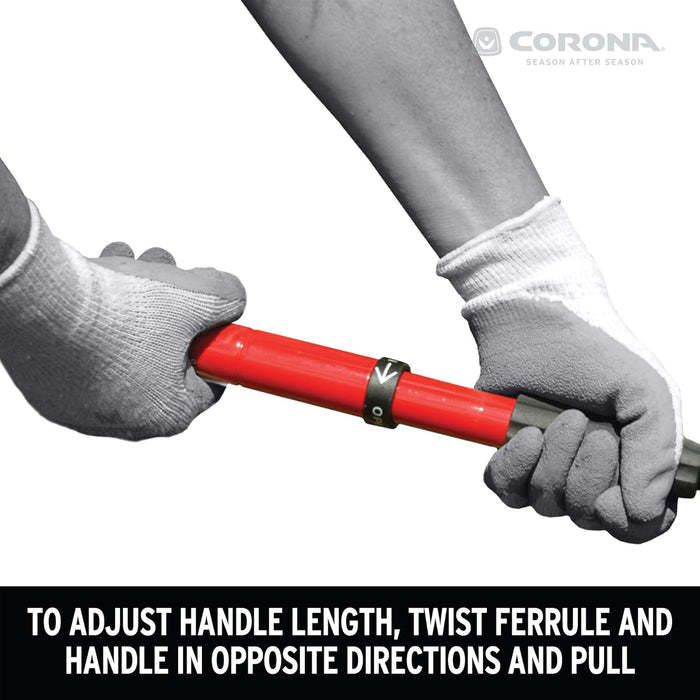 Corona (GT3070) Extendable Handle Cultivator, Red, 18" - 32"