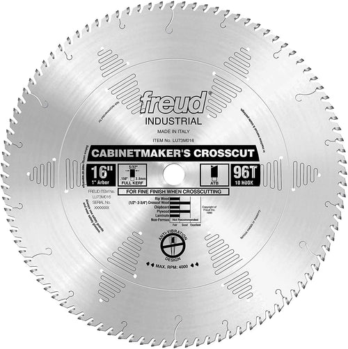 Freud LU73M016 16" x 96T Cabinetmaker's Crosscut Blade