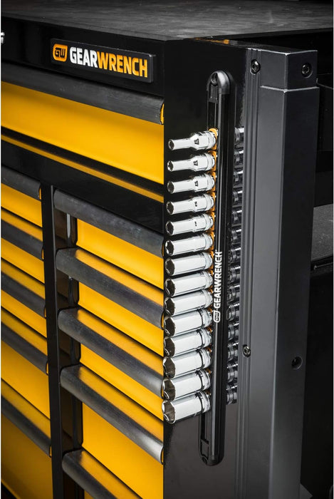 GEARWRENCH (83128) 1/2" Drive Magnetic Socket Rail Includes 14 Clips