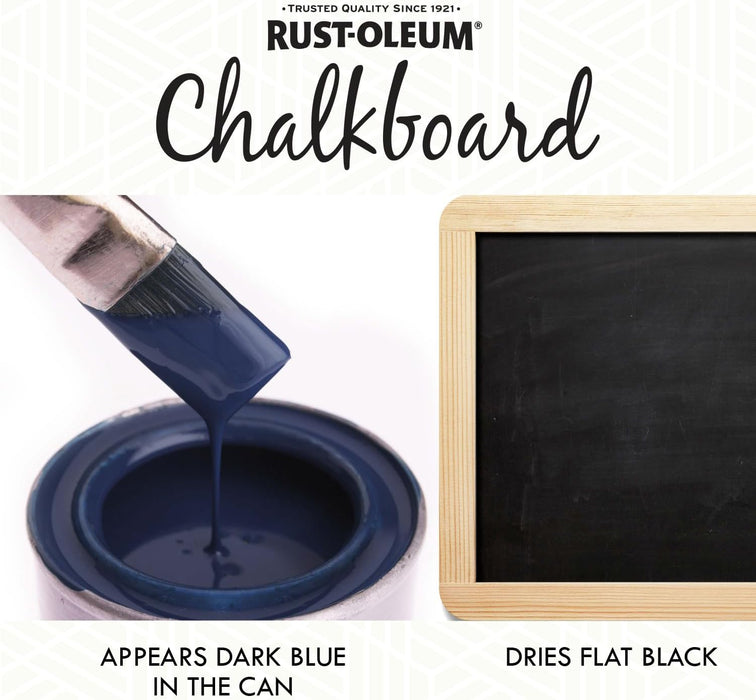 Rust-Oleum 301450 Specialty Chalkboard Brush-On Paint, 30 fl oz, Flat Black (Pack of 1)