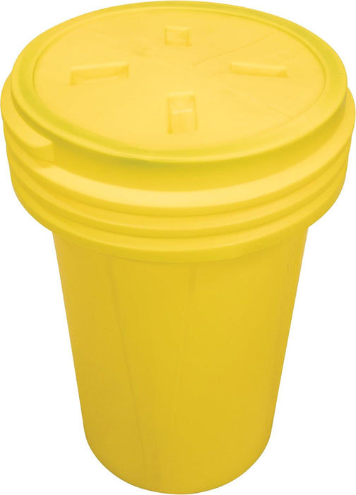 Eagle 1657 55 Gallon Plastic Drum with Lid, Screw-On Lid, 40" x 26.5", Lab Pack Drum Made of Durable, Lightweight HDPE, Withstands Weather and Chemicals, Made in USA, Yellow