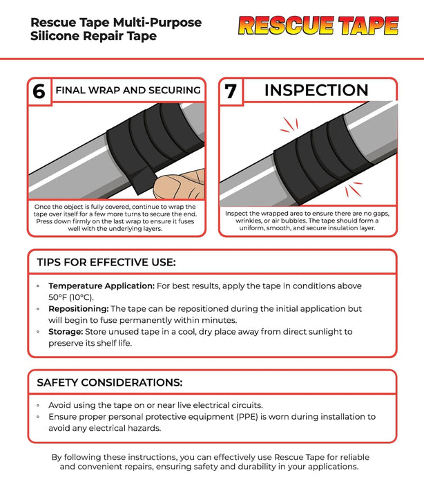 Bond It Rescue Tape, Self-Fusing Silicone for Emergency Plumbing, Pipe & Hose Repair, Electrical Insulation, Waterproof, 950PSI, Made in USA, 1" x 12', Orange