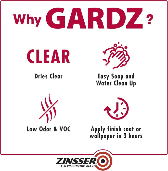 qt Zinsser 02304 Clear Zinsser, Gardz Water-Based Problem Surface Sealer