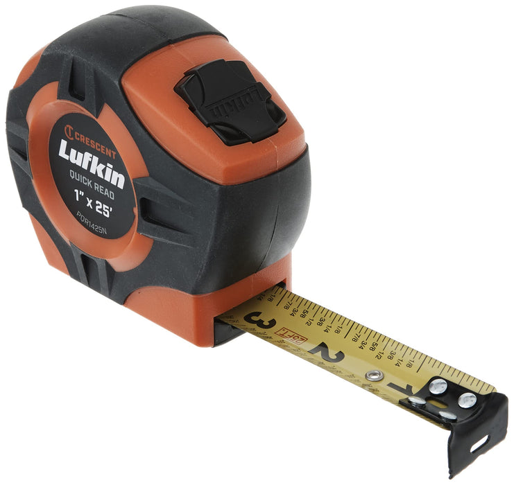Lufkin TAPE, 1"X25', QUICKREAD, HI-VIZ ORANGE PQR1425N Measuring & Layout Tapes 25 Foot Quickread