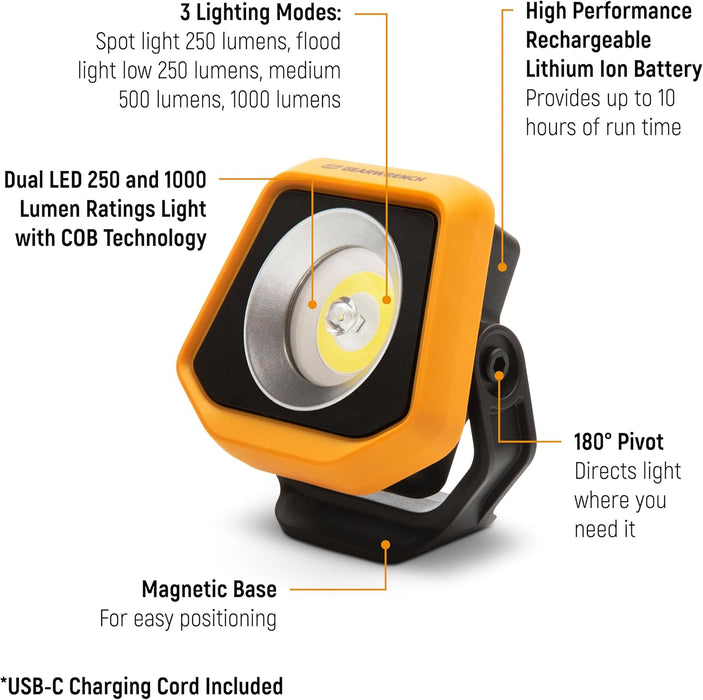GEARWRENCH 1000 Lumens Rechargeable Shop Light | GWSL1000