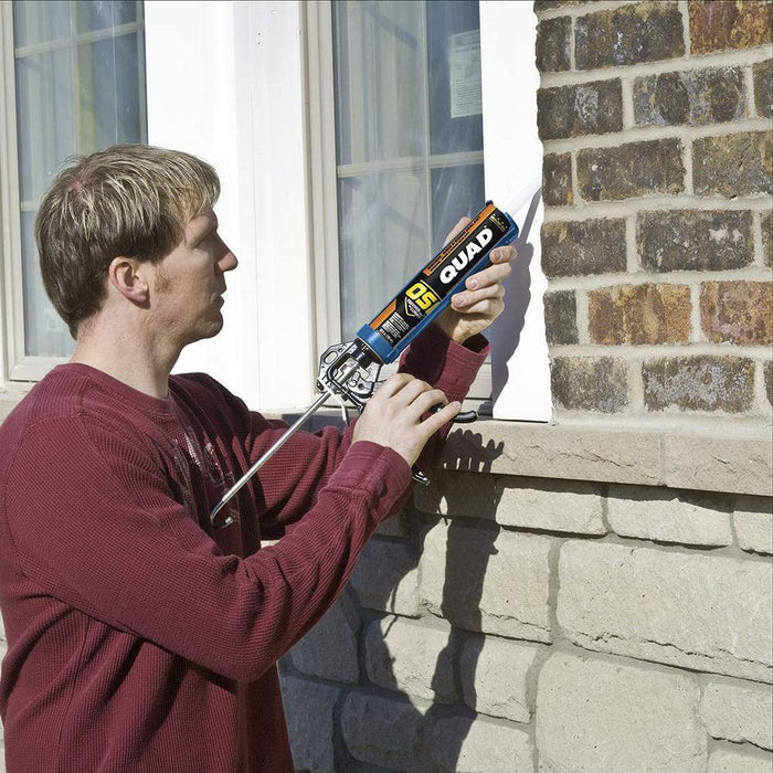 OSI 1642878 Quad White Window, Door, & Siding Sealant, Low VOC, 10 Oz (Pack of 12)