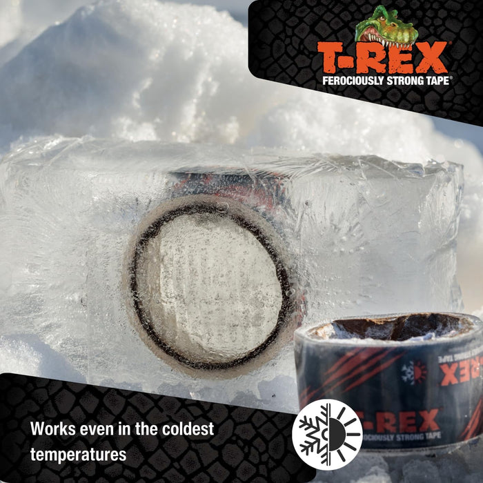 T-REX 241535 Ferociously Strong Repair Tape, Sticks to Wet Surfaces, All Weather and UV Resistant, 1.88" x 9 Yards, Clear, 1-Roll