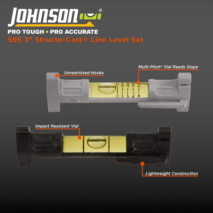 Johnson 595 Structo-Cast 3" Line Level, Level Kit