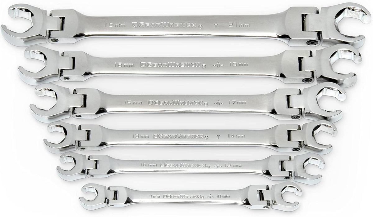 GEARWRENCH 6 Pc. Flex Flare Nut Wrench, Metric - 81911D 6-piece kit METRIC