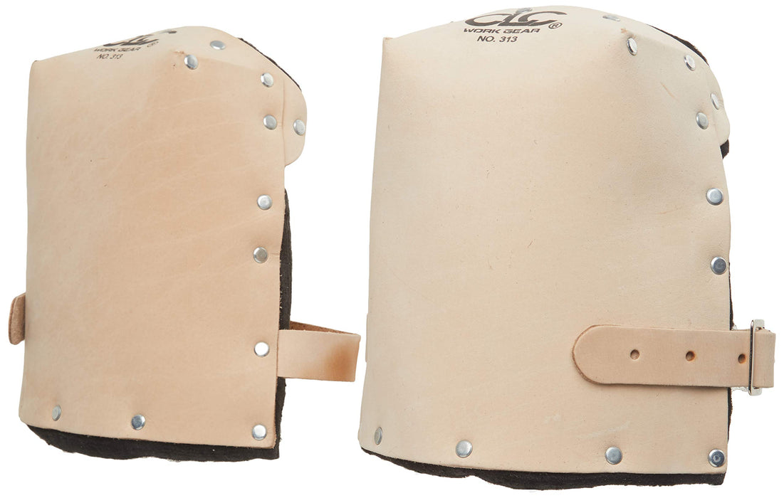 Custom Leathercraft 313-CLC 313 Heavy Duty Leather Kneepads, Double Thick Lining, Tan