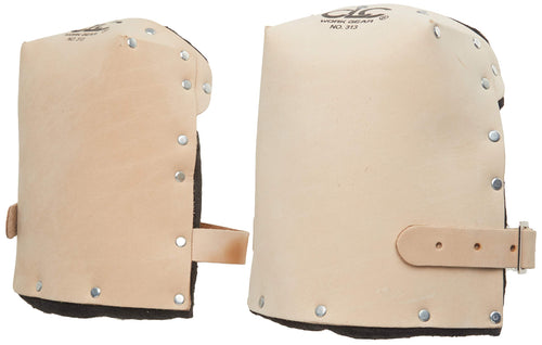 Custom Leathercraft 313-CLC 313 Heavy Duty Leather Kneepads, Double Thick Lining, Tan