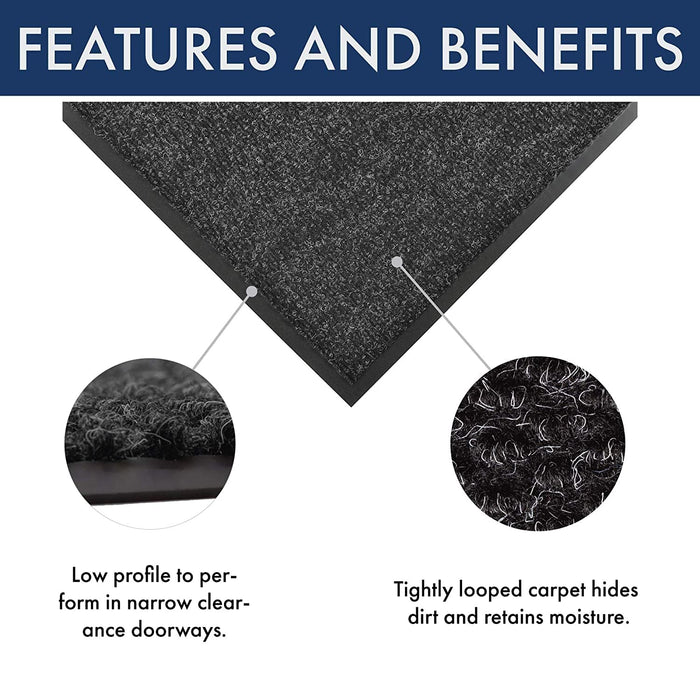 Notrax 136S0310CH 136 Polynib Entrance Mat for Home or Office, 3' X 10' Charcoal (Rectangular)