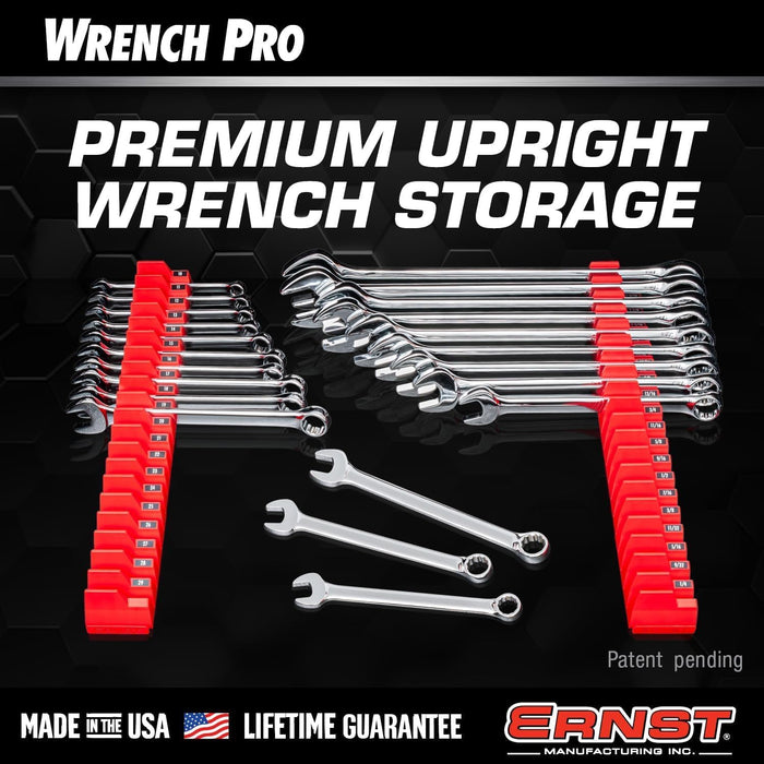 Ernst Manufacturing Wrench Pro - Modular Wrench Organizer for 40 Tools with Magnetic Base (Green) - Made in The USA