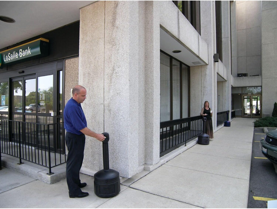 Justrite, Original Smoker’s Cease-Fire Outdoor Ashtray, Polyethylene Standing Ashtray with Steel Bucket, 4 Gallon, Black, 26800D