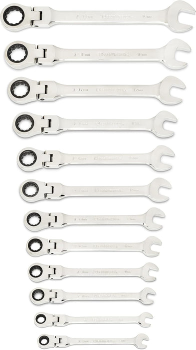 GEARWRENCH 86730 25-Pc. Flex Combination Ratcheting Wrench Set, SAE/MM