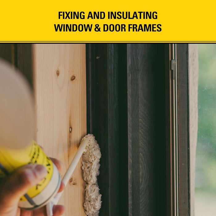 Stanley F905 Gaps & Cracks Sealant, Polyurethane Spray Foam Insulation for Window & Door, Waterproof Gap Filler, Low Expansion Foam for Indoor & Outdoor Use, Straw Use, 12 Oz. (Pack of 1)